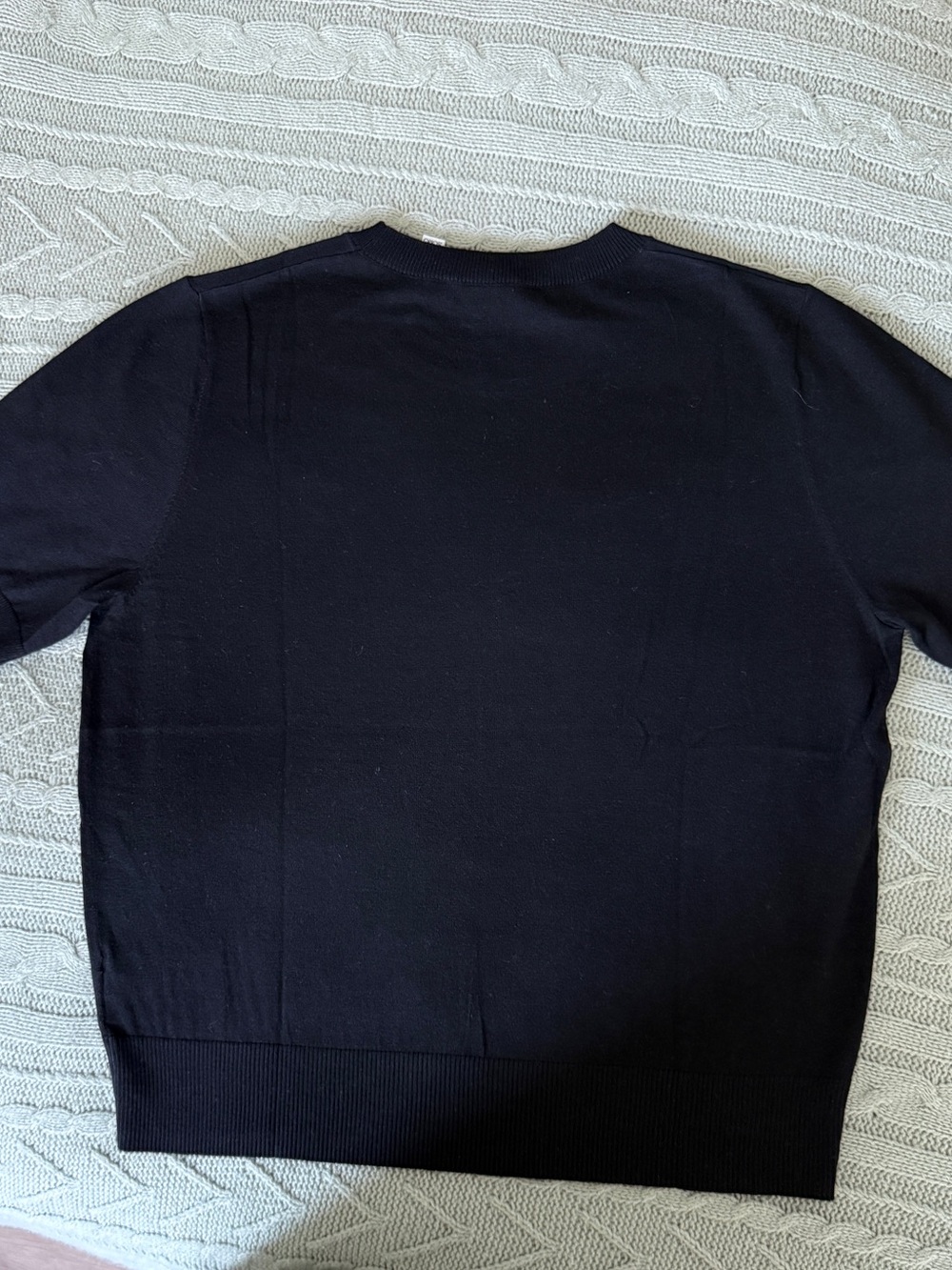 Loewe Black Crewneck Short-Sleeve Sweater with Blue Logo - Picture 2 of 2